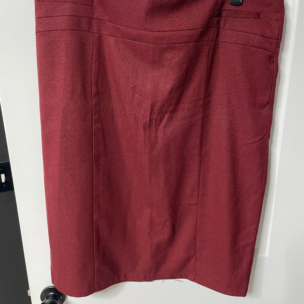 New York & Company Deep Red Pencil Skirt